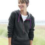 Women's Triblend Half-Zip Hooded Sweatshirt